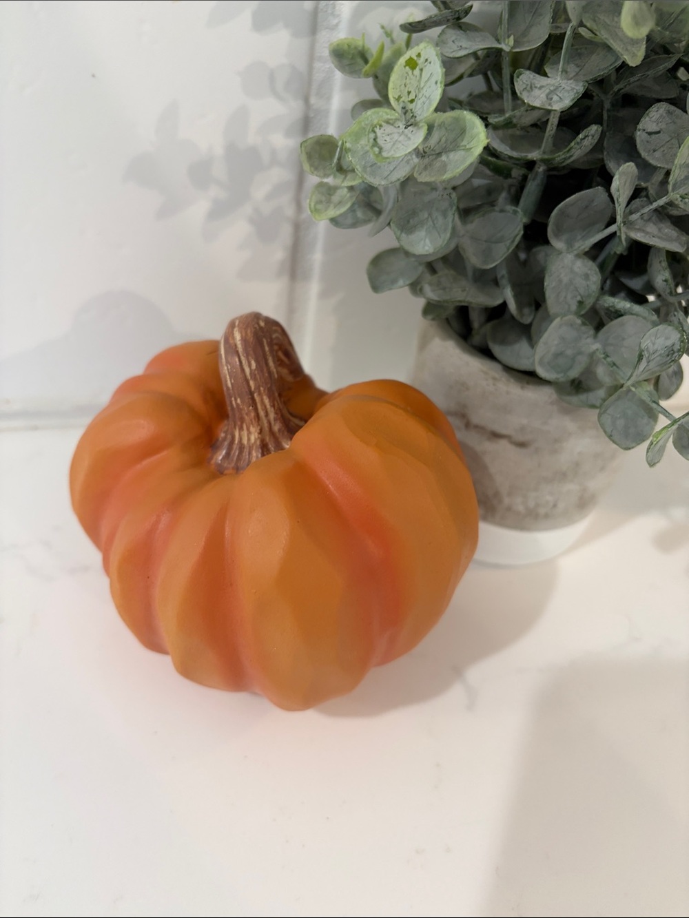 Orange Decorative Pumpkin Accent - Fall Tabletop Decor